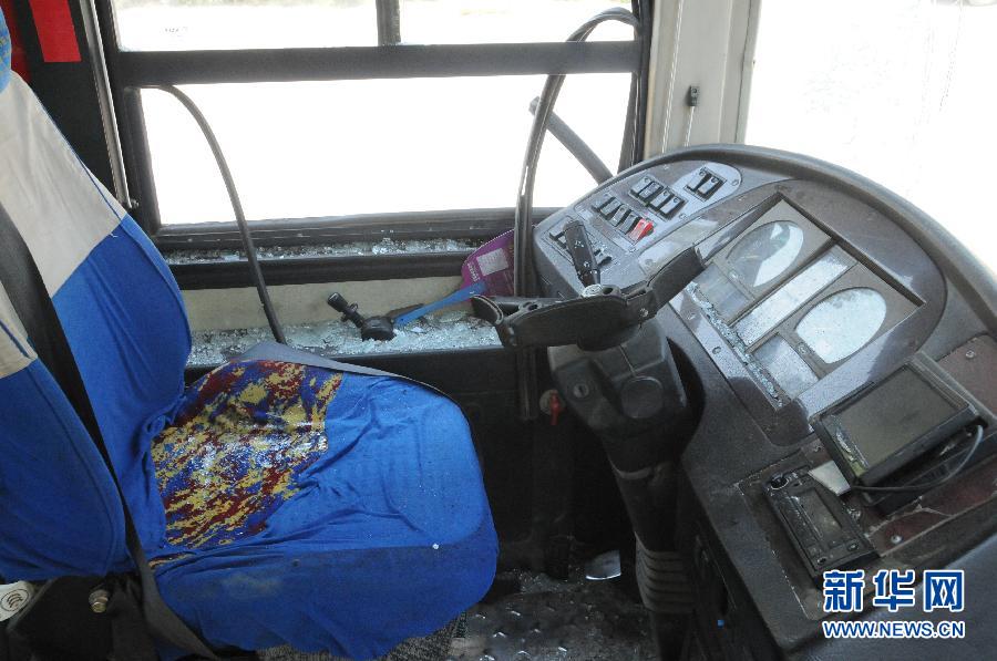 　事發(fā)公交車(chē)駕駛室（8月20日攝）。