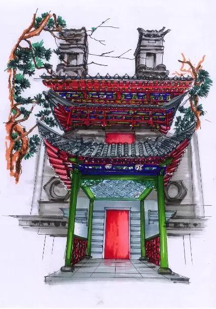 明艷的紅、生機(jī)的綠、深沉的藍(lán)、古樸的灰，足見博雅樓的獨(dú)特韻味。