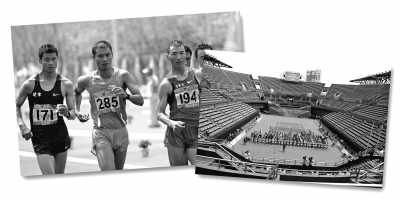 左圖:5月10日,遼寧隊選手耿志耀(左一)在十二運男子50公里競走比賽中。 　　新華社記者 李 鋼攝 　　右圖:6月10日,十二運網(wǎng)球團體賽在大連正式開拍,部分比賽遭遇了“零觀眾”的尷尬場面。 　　人民視覺
