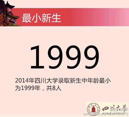 2014川大新生花邊數(shù)據(jù)。 圖據(jù)四川大學(xué)官方微博