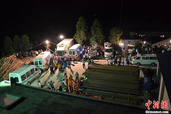 　圖為事故救援現(xiàn)場。