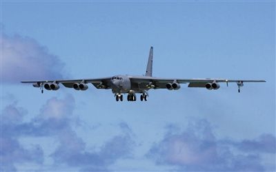 美軍B-52戰(zhàn)略轟炸機(jī)。其為韓三大核保護(hù)傘之一。