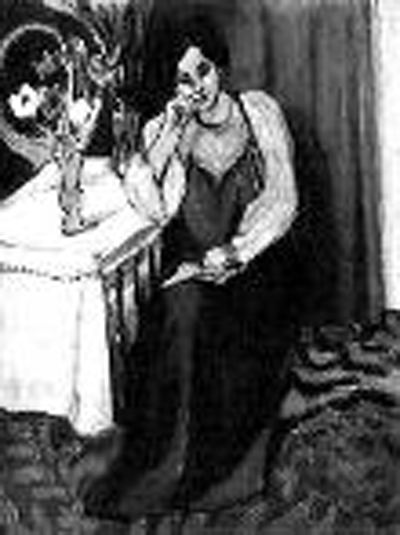 馬蒂斯的《穿著黃、白服裝閱讀的女孩》