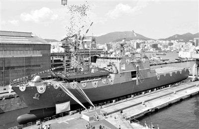 9月11日，韓國釜山，韓國海軍新一代登陸艦“天王峰”號舉行了下水儀式。