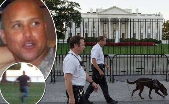 右上圖為岡薩雷斯，右下圖為他跑向白宮。