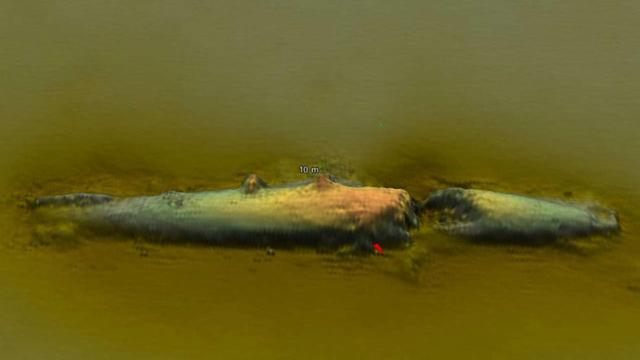 圖為U-78潛艇的聲納掃描圖。