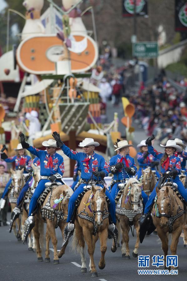 美國(guó)帕薩迪納舉行第124屆玫瑰花車(chē)游行 美國(guó)帕薩迪納舉行第124屆玫瑰花車(chē)游行
