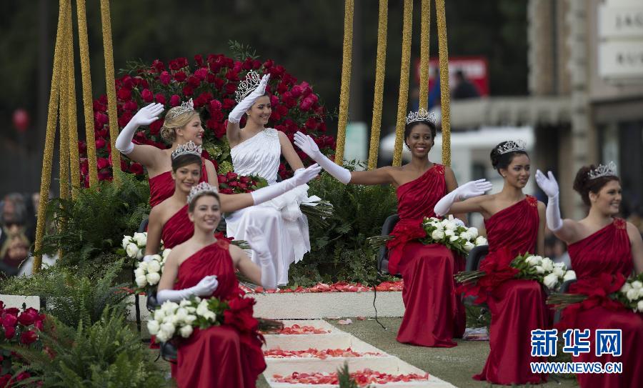 美國(guó)帕薩迪納舉行第124屆玫瑰花車(chē)游行 美國(guó)帕薩迪納舉行第124屆玫瑰花車(chē)游行