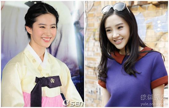 劉亦菲唐藝昕頗為相似 劉亦菲唐藝昕頗為相似