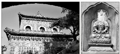 智慧海外景(左圖)和受損佛像。圖/CFP