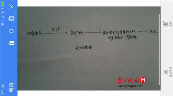 警方根據(jù)這兩張手繪地圖，動(dòng)用300余人次警力終于將林芳找到。（圖由淮安警方提供）