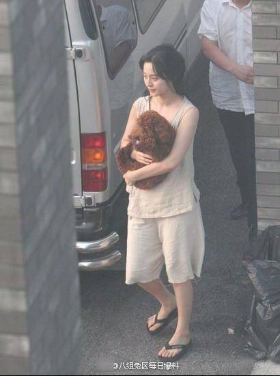 范冰冰穿睡衣遛狗 被指披個"麻袋"也很美 范冰冰穿睡衣遛狗 被指披個"麻袋"也很美