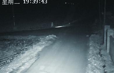 10歲男孩一個人打著手電走在鄉(xiāng)間公路上。 警方供圖