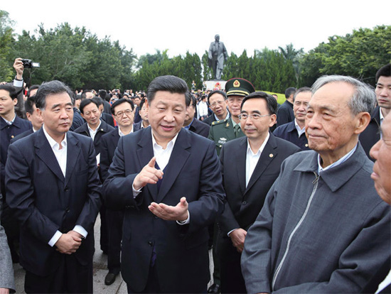 2012 年12 月，習近平任中共中央總書記后首次離京，即到改革前沿的廣東考察