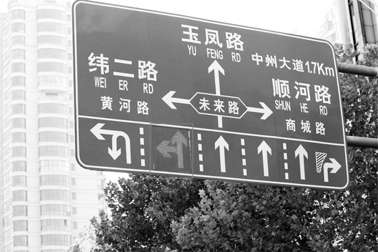 當“左轉箭頭”指示燈亮時，可變車道即為左轉車道，當“ 直行箭頭”指示燈亮時，可變車道是直行車道