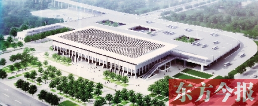 鄭州新北站效果圖  東方今報記者 袁曉強(qiáng) 攝