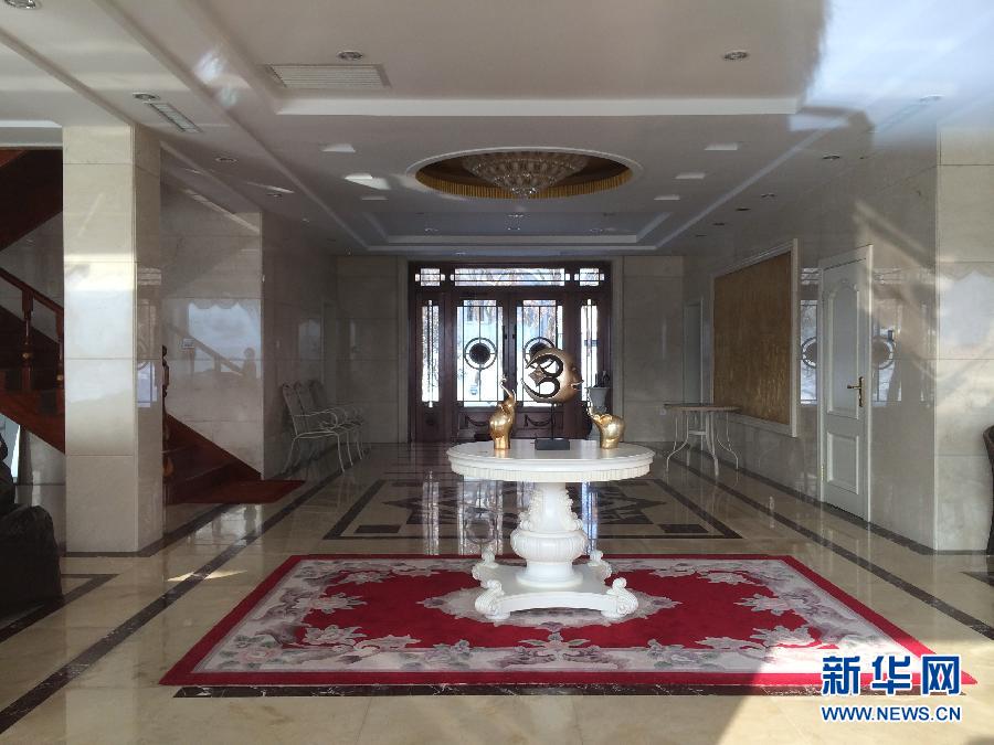 麗日山莊里的別墅大廳（2013年12月9日攝）。