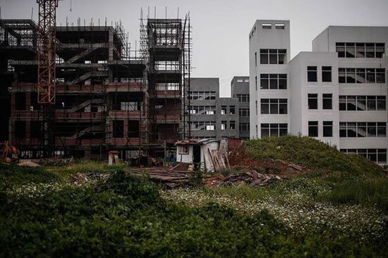 2014年7月11日，安徽省宿州市蕭縣，荒棄的政府新辦公樓前荒草一片。 澎湃新聞 楊一 圖