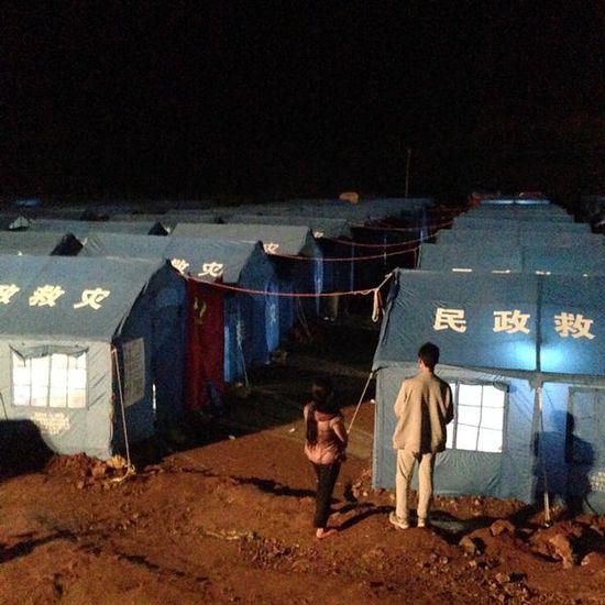 龍頭山鎮(zhèn)災(zāi)民安置點(diǎn)。澎湃新聞 程藝輝 圖