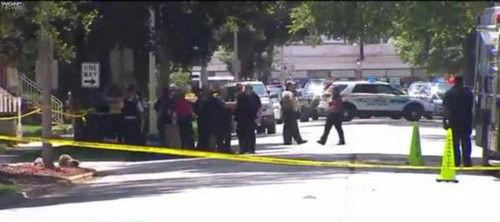 視頻截圖：雙方發(fā)生槍戰(zhàn)的居住區(qū)。