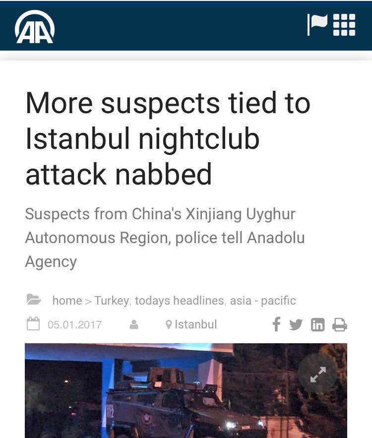 香港東網(wǎng)1月5日晚間報(bào)道稱，土耳其伊斯坦布爾元旦恐襲才發(fā)生數(shù)日，西部城市伊茲密爾周四發(fā)生汽車炸彈襲擊，至少11人受傷，當(dāng)中1人重傷，有目擊者稱現(xiàn)場(chǎng)傳出槍聲，警方證實(shí)4人死亡，包括2名行兇者及1名警員和法院職員。事發(fā)后不久，土耳其國(guó)營(yíng)媒體阿納多盧通訊社報(bào)道稱，該國(guó)警察拘押了幾人，他們是來(lái)自中國(guó)。