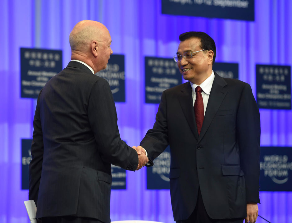 李克強(qiáng)總理出席夏季達(dá)沃斯論壇并發(fā)表開幕式致辭。