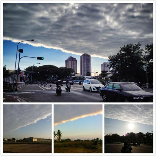 各地網(wǎng)友拍到的“陰陽天”奇景。 圖：“今日新聞網(wǎng)”